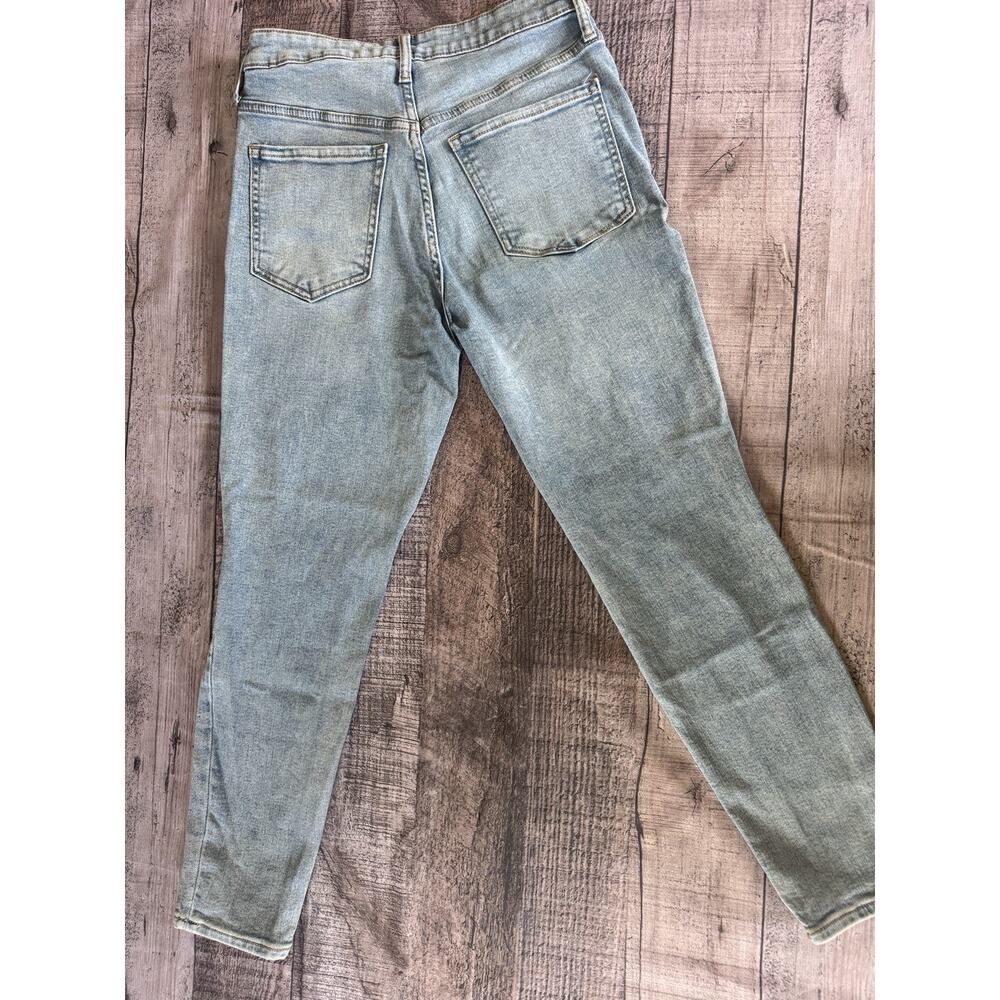Old Navy High Rise OG Straight Ankle Jeans Distressed Size 4 Light Wash - Picture 10 of 12
